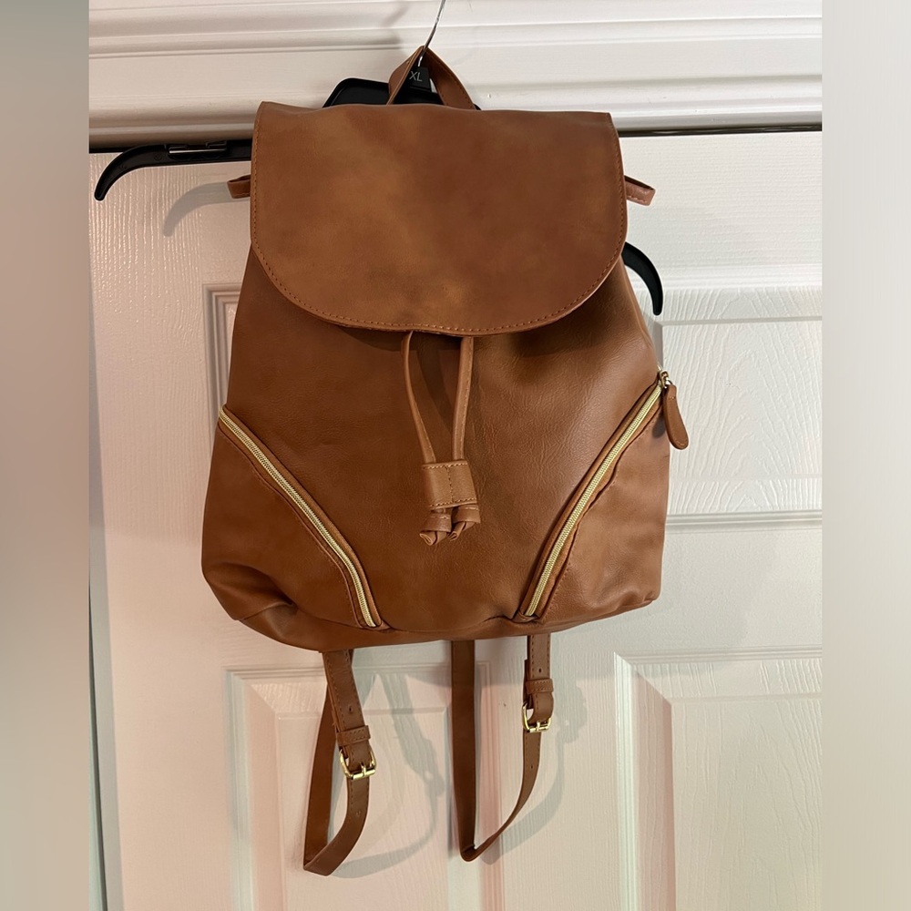 Brown Vinyl Backpack